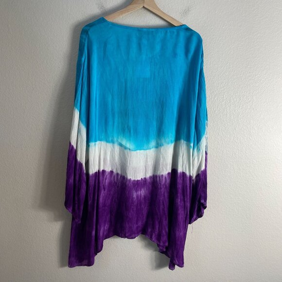 NEW Greater Good Womens Plus 4X Tunic Top Dragonfly Blue Purple V Neck Shirt - Picture 10 of 12